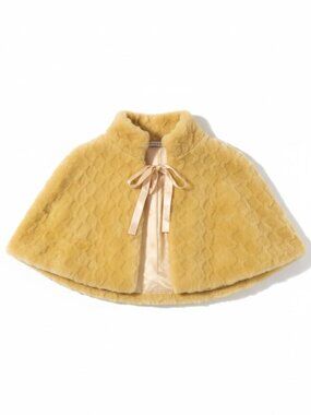 Wanko butter yellow faux fur cape (vintage)